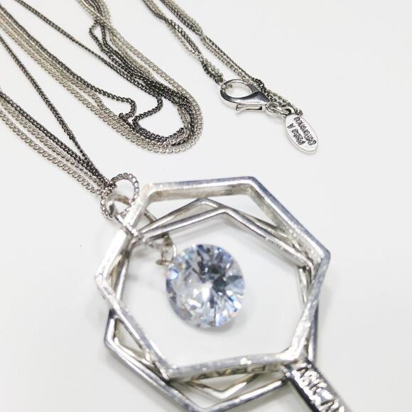 Key Necklace, Faith Pray Scripture KEY Long Silver Gray Chain, 30 Inches - Picture 9 of 14